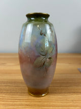 Royal Bonn German Antique Hand Painted Red Green Floral Decorated Vase