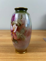 Royal Bonn German Antique Hand Painted Red Green Floral Decorated Vase