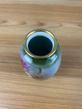 Royal Bonn German Antique Hand Painted Red Green Floral Decorated Vase