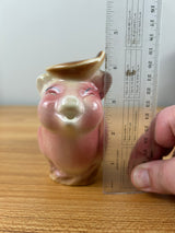Spaulding China / Royal Copley CERAMIC PIG CREAMER PITCHER Bow Tail