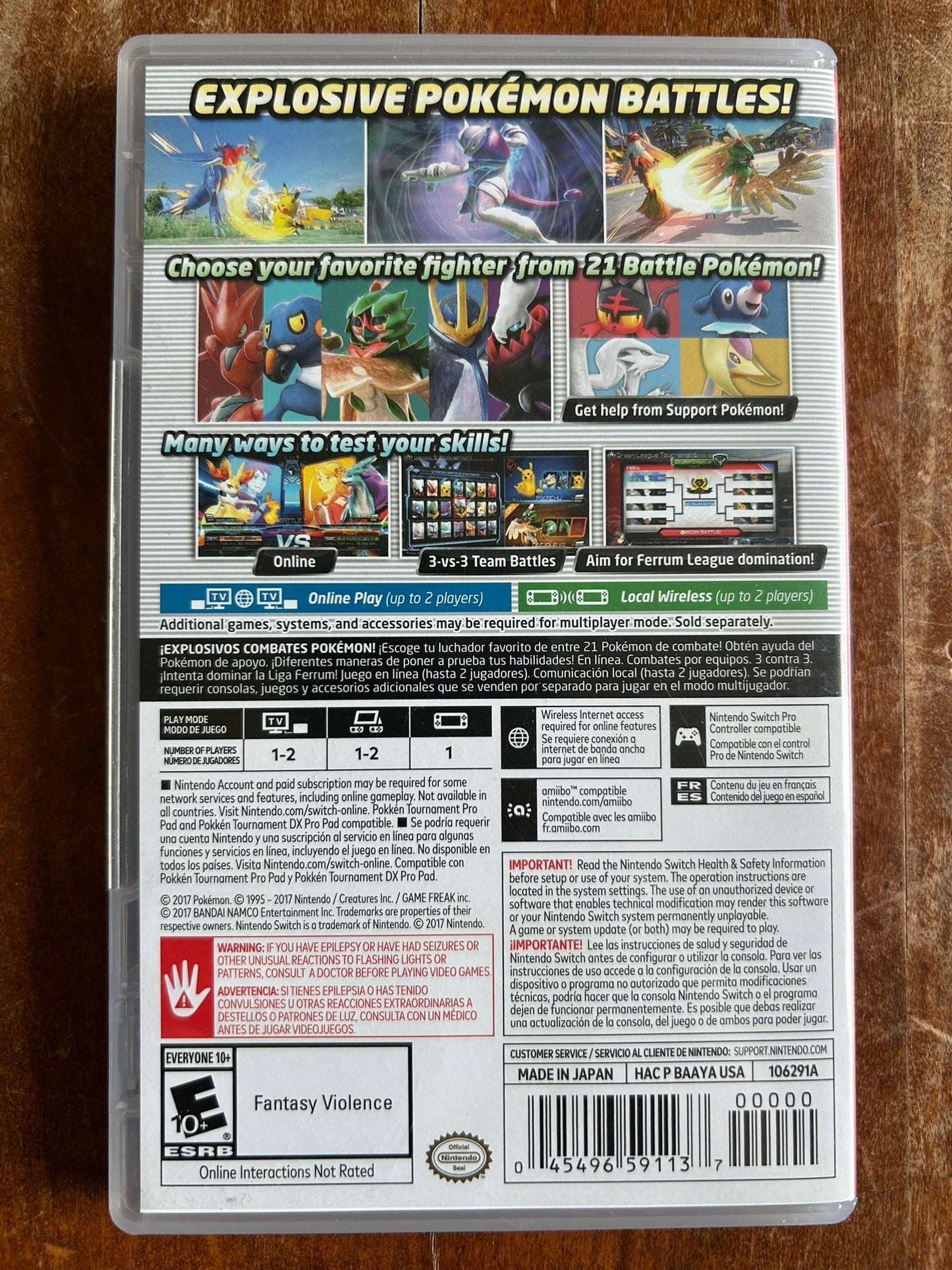 Pokken Tournament DX Nintendo Switch Game w/Case Pokémon