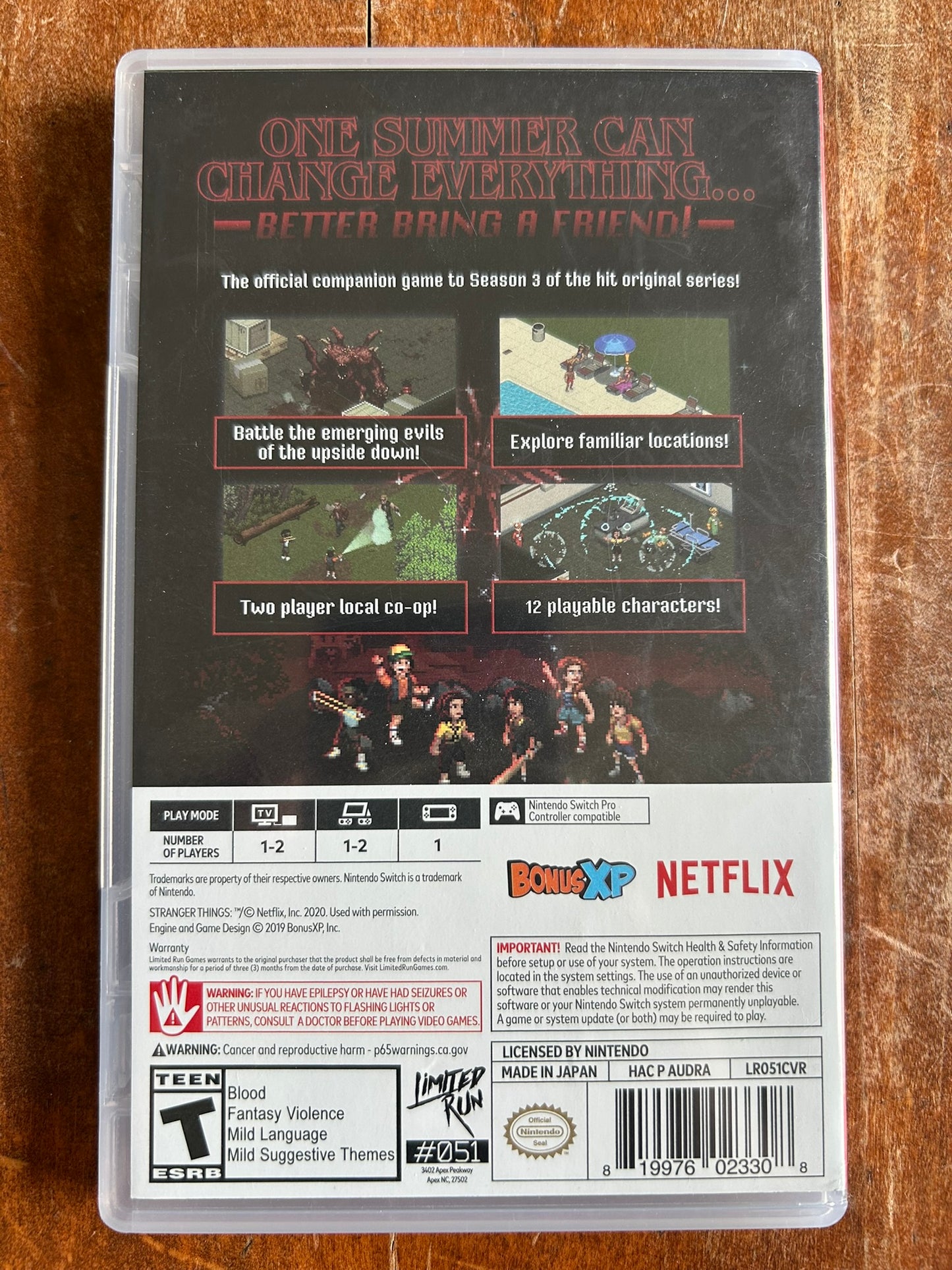 Stranger Things 3 (Nintendo Switch) Best Buy Foil Cover Limited Run Games