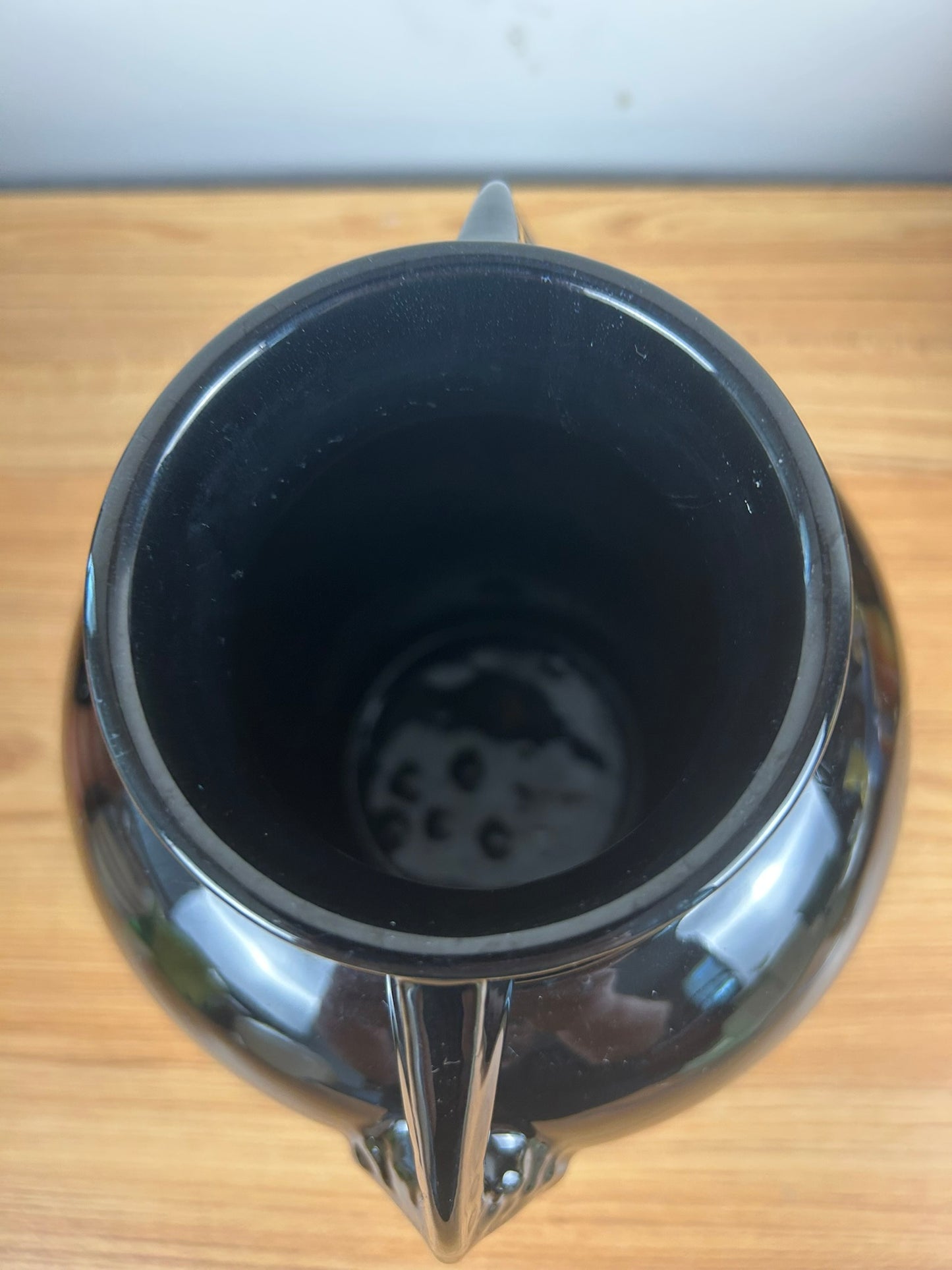 Roseville RoseCraft Black Double Handled 8.5 inch Vase Tuscany Mold