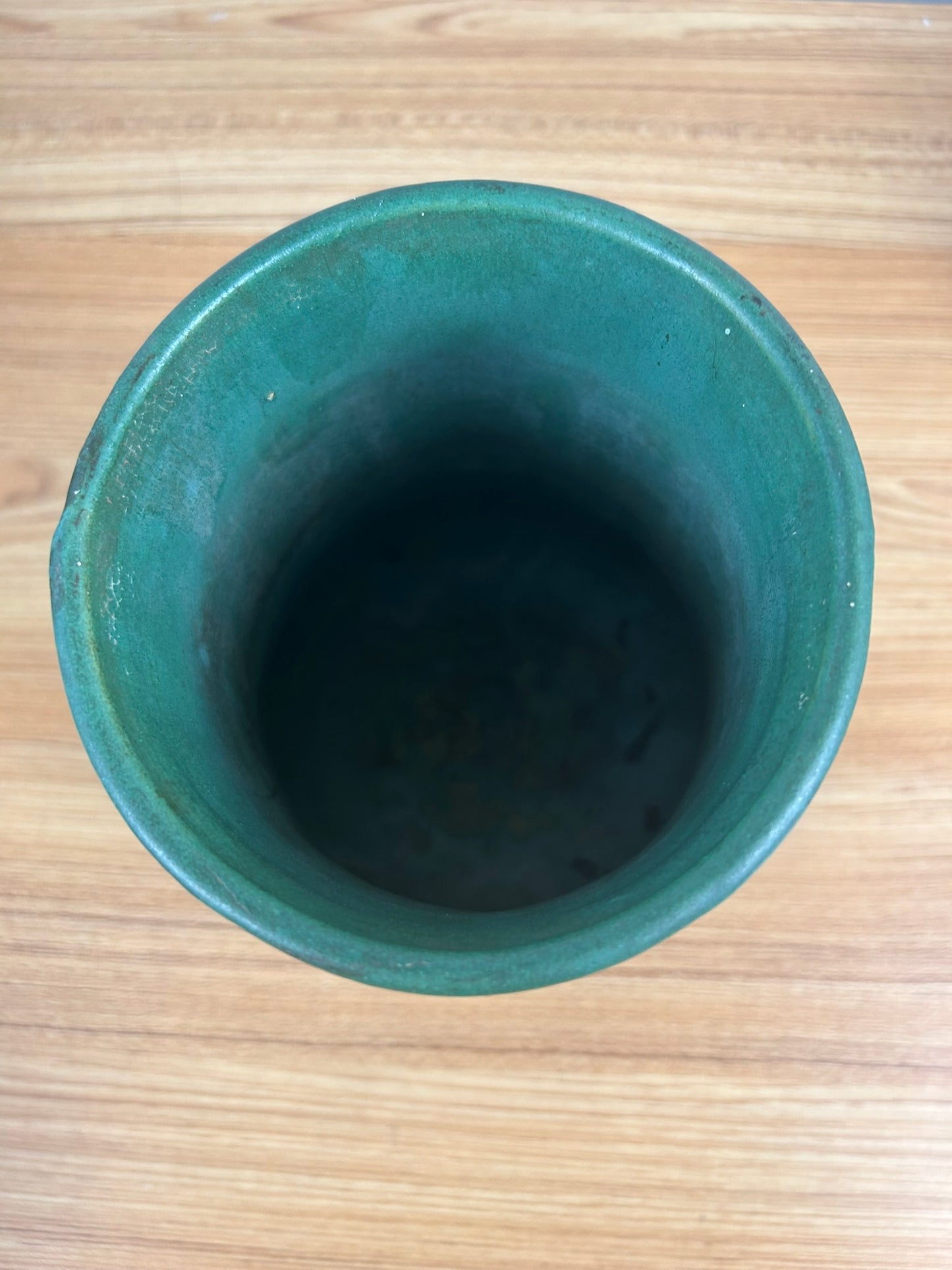Zanesville Pottery Vintage Arts And Crafts Cucumber Green Vase 11 After Grueby