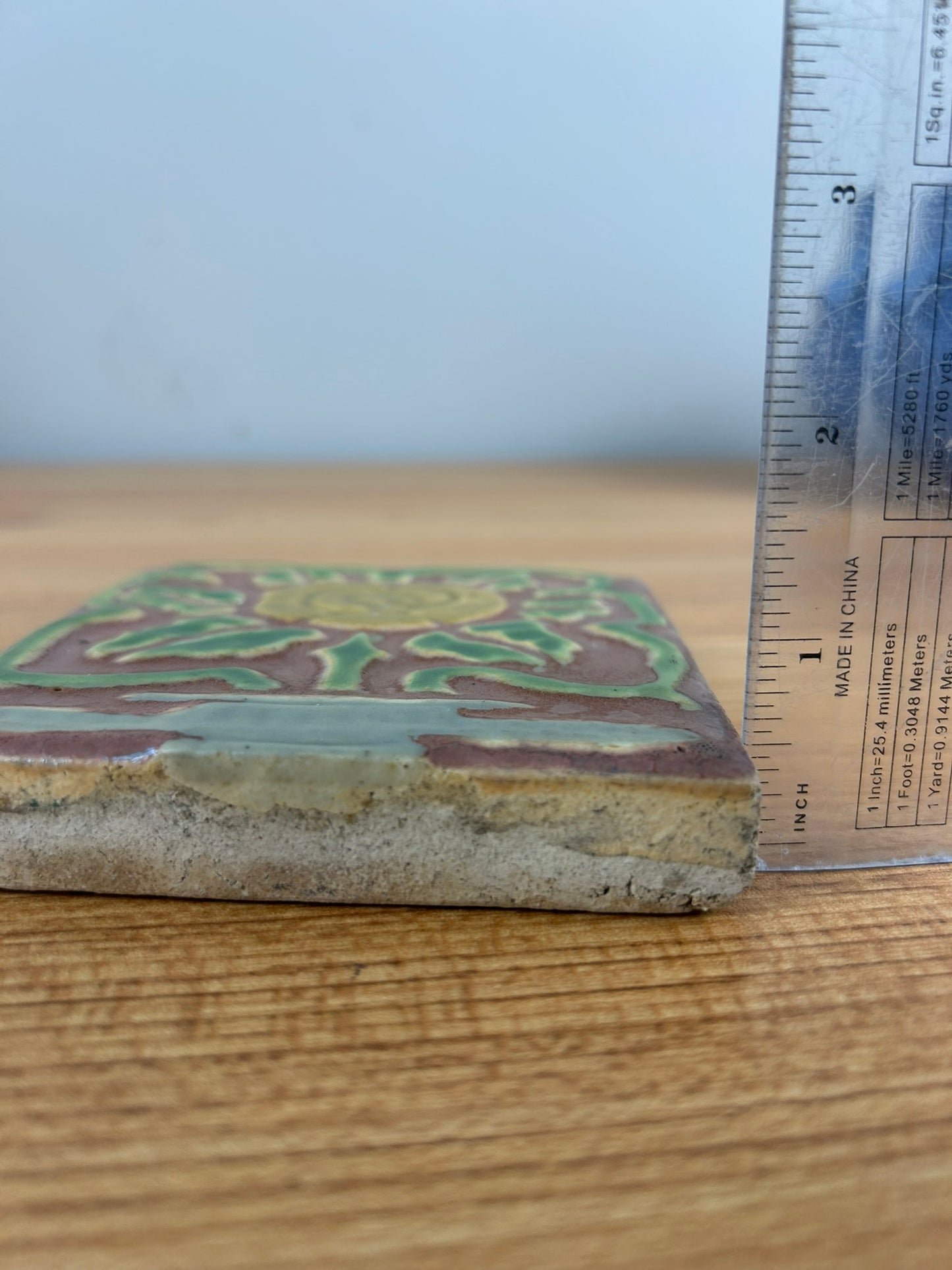 ~ROOKWOOD POTTERY 4" TILE~ Scottish Rose Design #3072Y