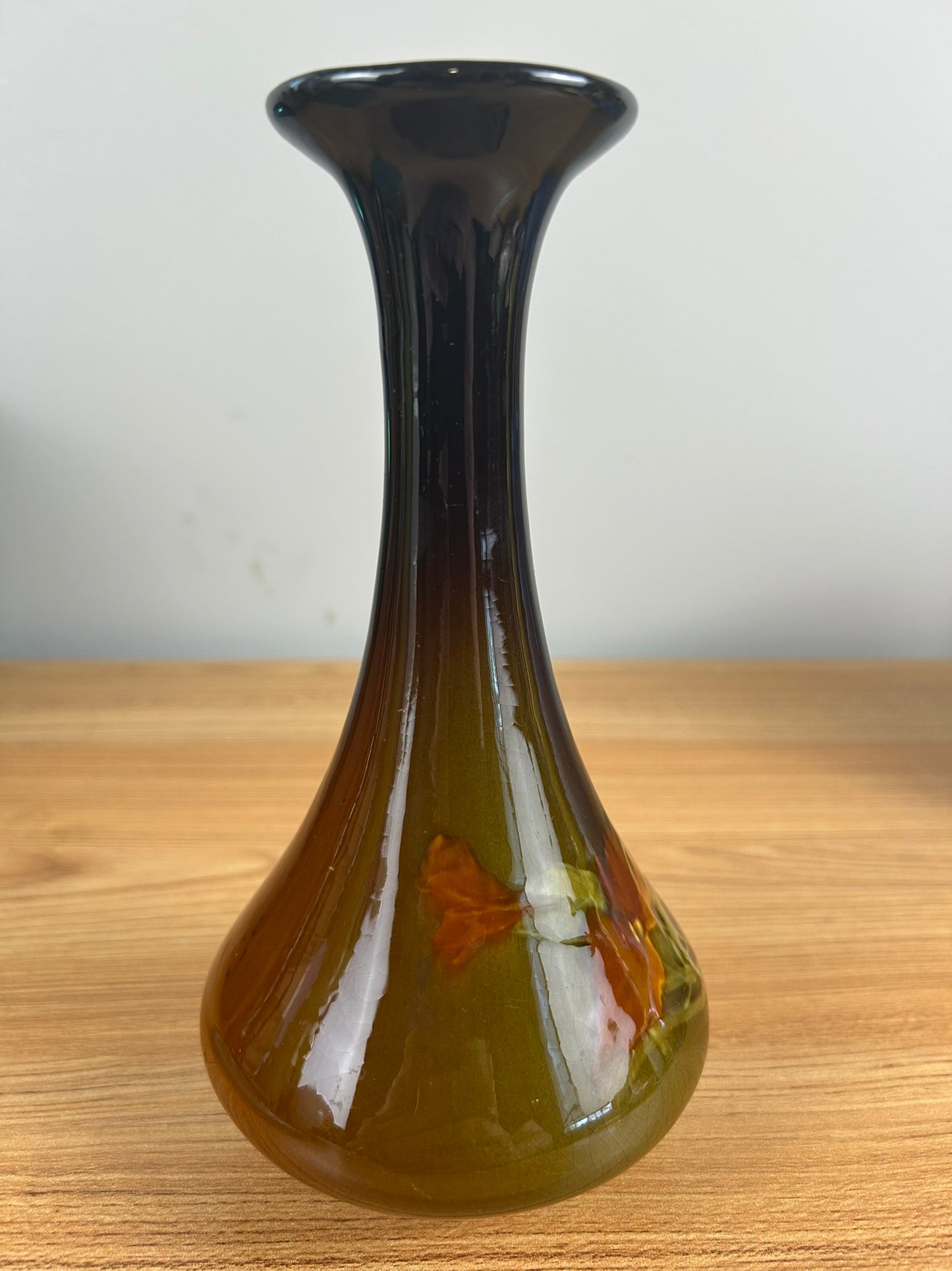 Roseville Pottery Rozane Royal Bud Vase, Shape 842, Brown Standard Glaze