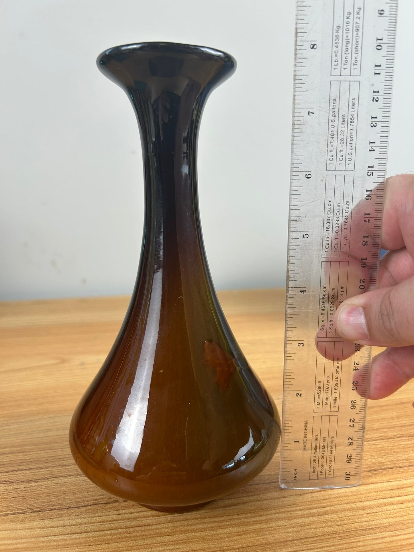 Roseville Pottery Rozane Royal Bud Vase, Shape 842, Brown Standard Glaze