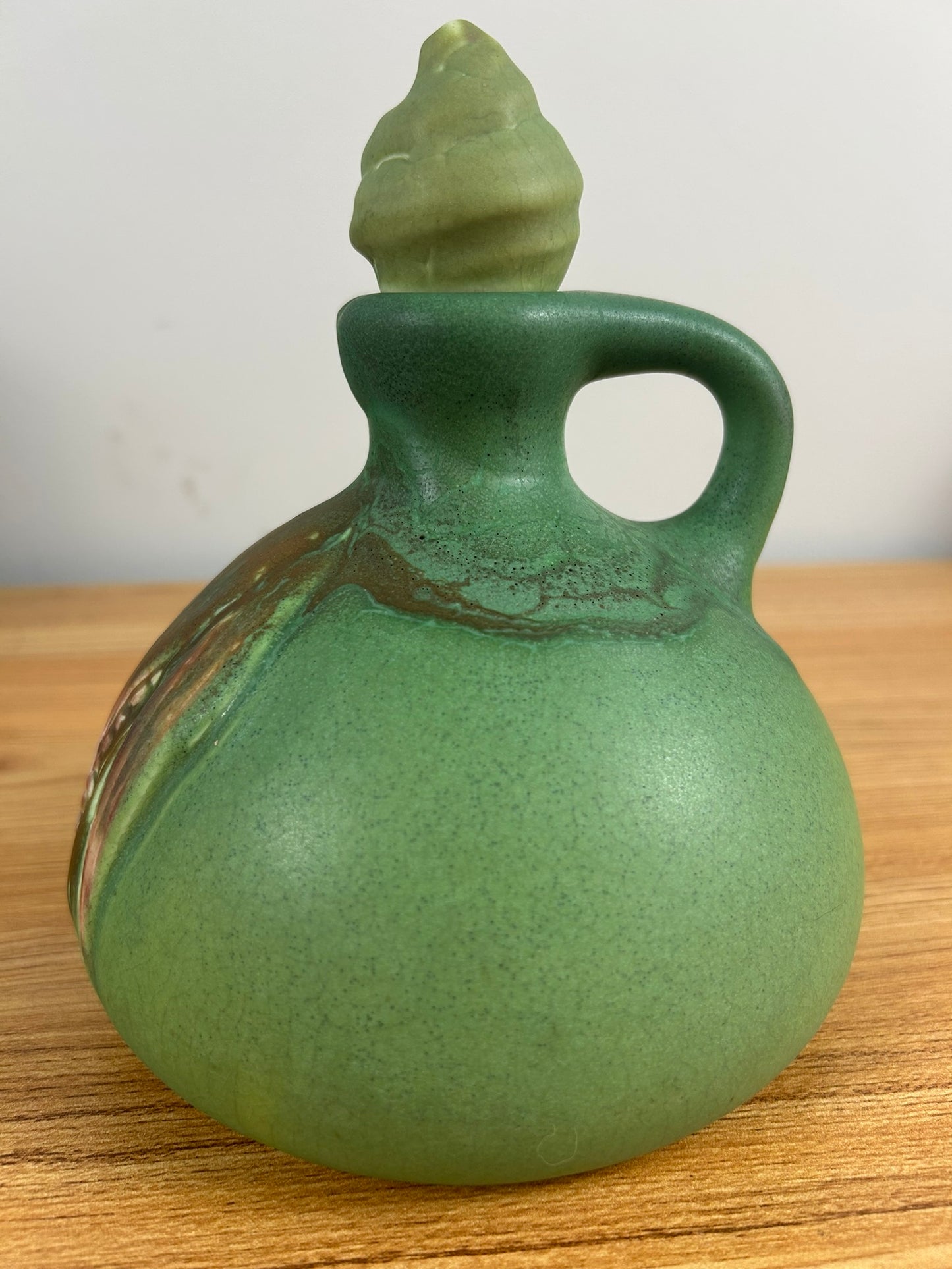 Rookwood Pottery Rose Fechheimer 1905 Matte Green Corn Jug 889C With Stopper