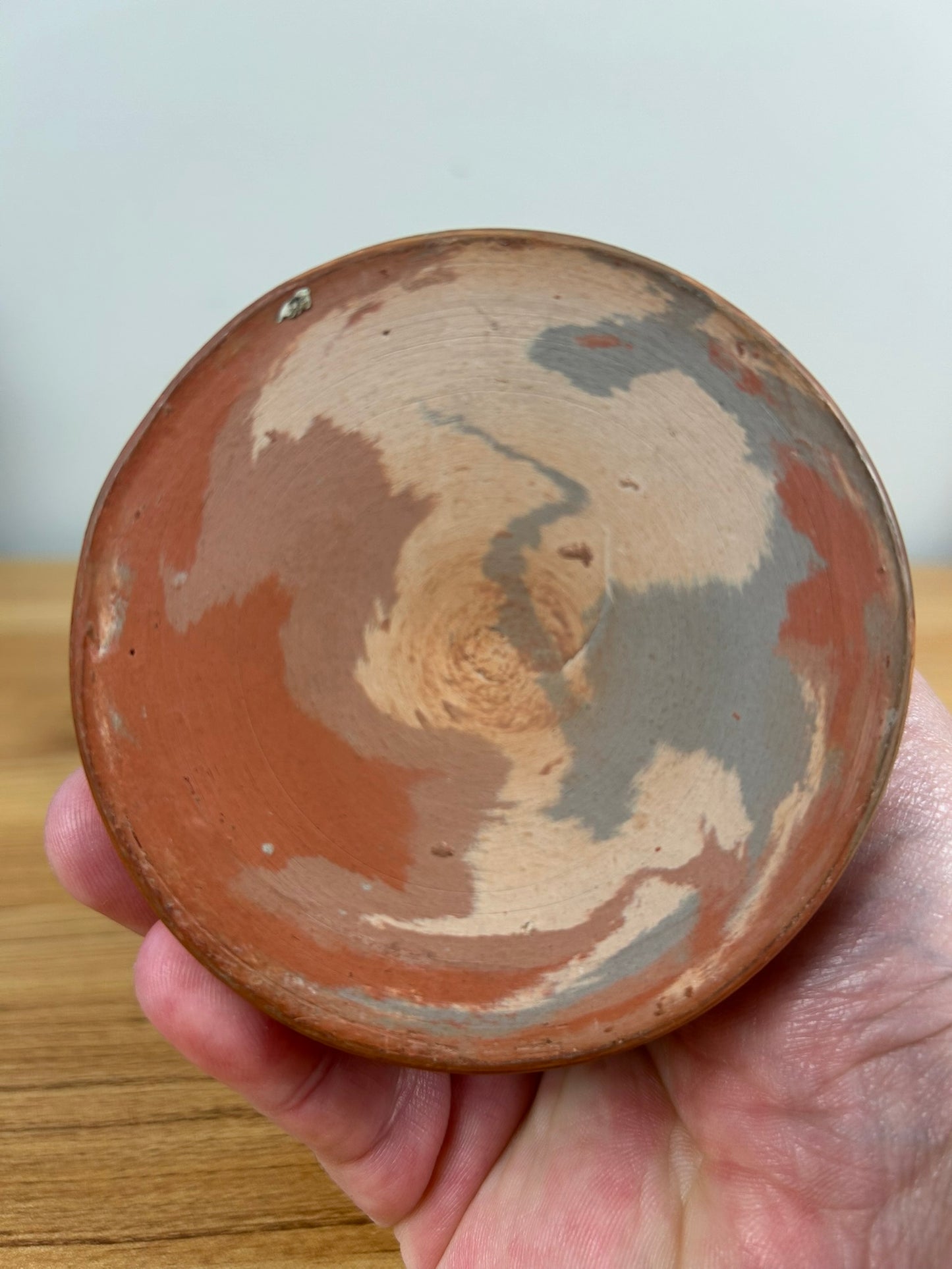 Evans Pottery Mission Red Brown Swirl Flared Rim Art Pottery Vase