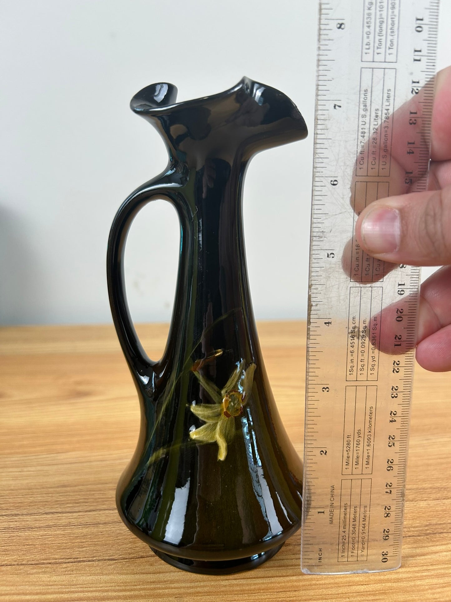 ROSEVILLE POTTERY ROZANE #857 EWER PITCHER Floral Standard Glaze