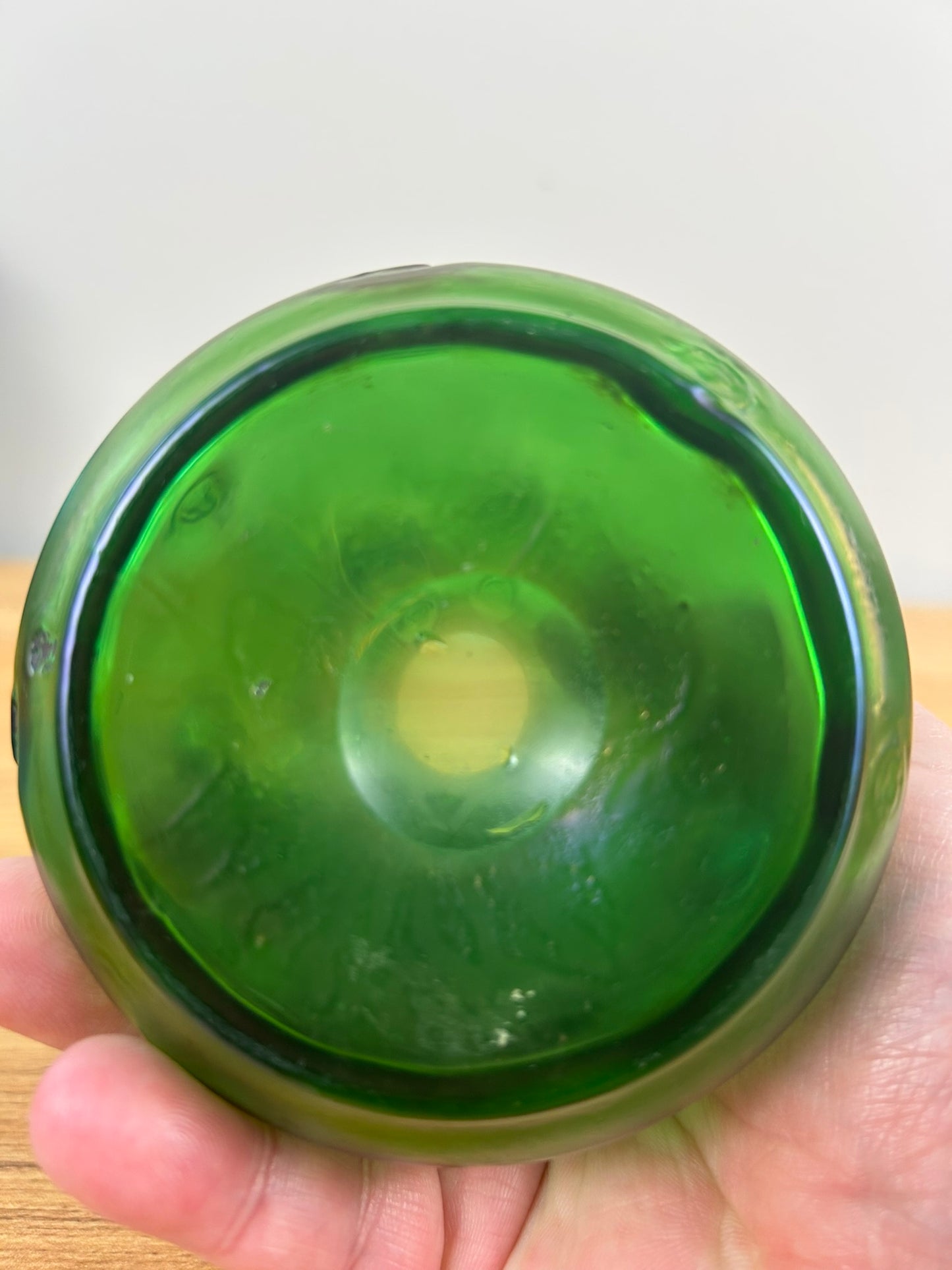 Loetz Art Glass Vase Czech Green Iridescent Crete Rusticana Bohemian Nouveau