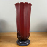 Weller Loru 1930s Mulberry Old American Art Pottery Paneled Ceramic Vase