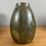 Red Wing Nokomis 1930s Vintage Art Pottery Olive Green Brown Ceramic Vase 206