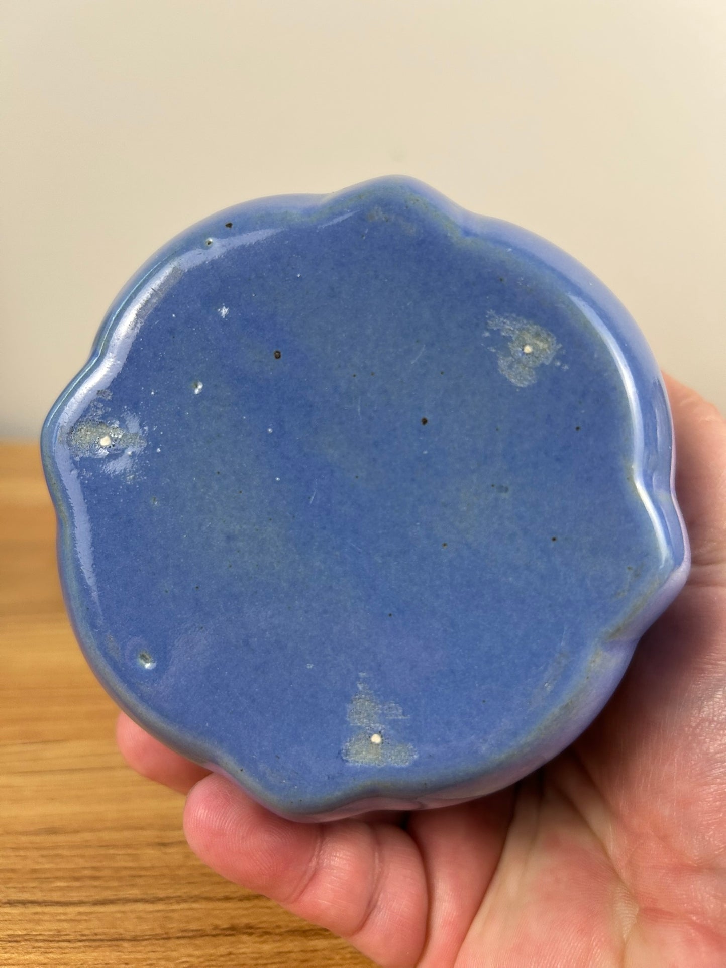 ILLINI POTTERY Rare White Hall SP&S Illinois Stoneware Blue Art Deco Vase