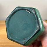 Weller Bedford 1910 Matte Green Arts And Crafts Pottery Hexagonal Candlestick