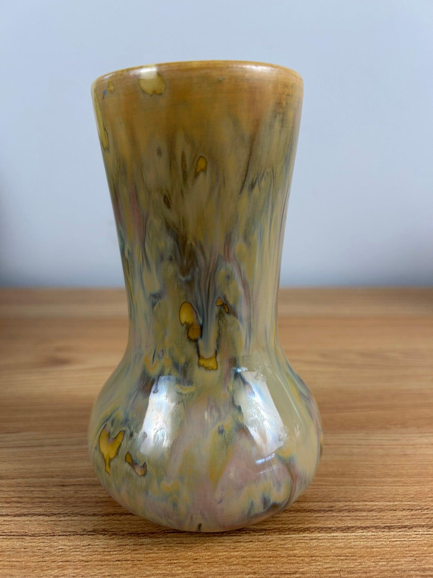 Merit Tiles Art Pottery Brown Drip Glaze Flared Vase Bottom Marked