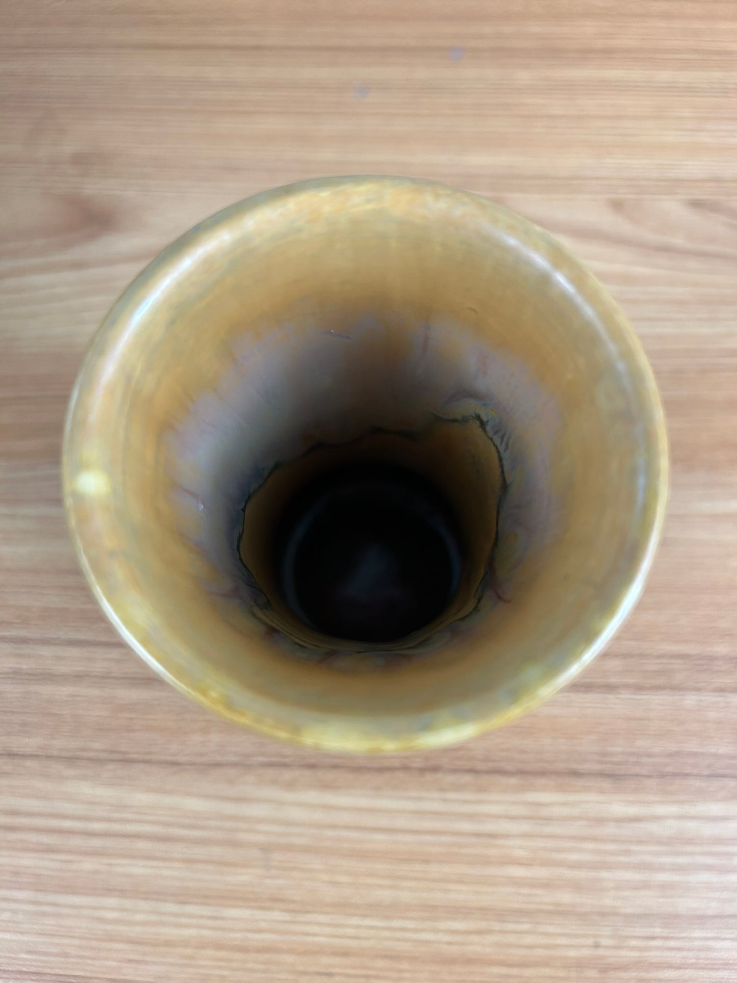 Merit Tiles Art Pottery Brown Drip Glaze Flared Vase Bottom Marked