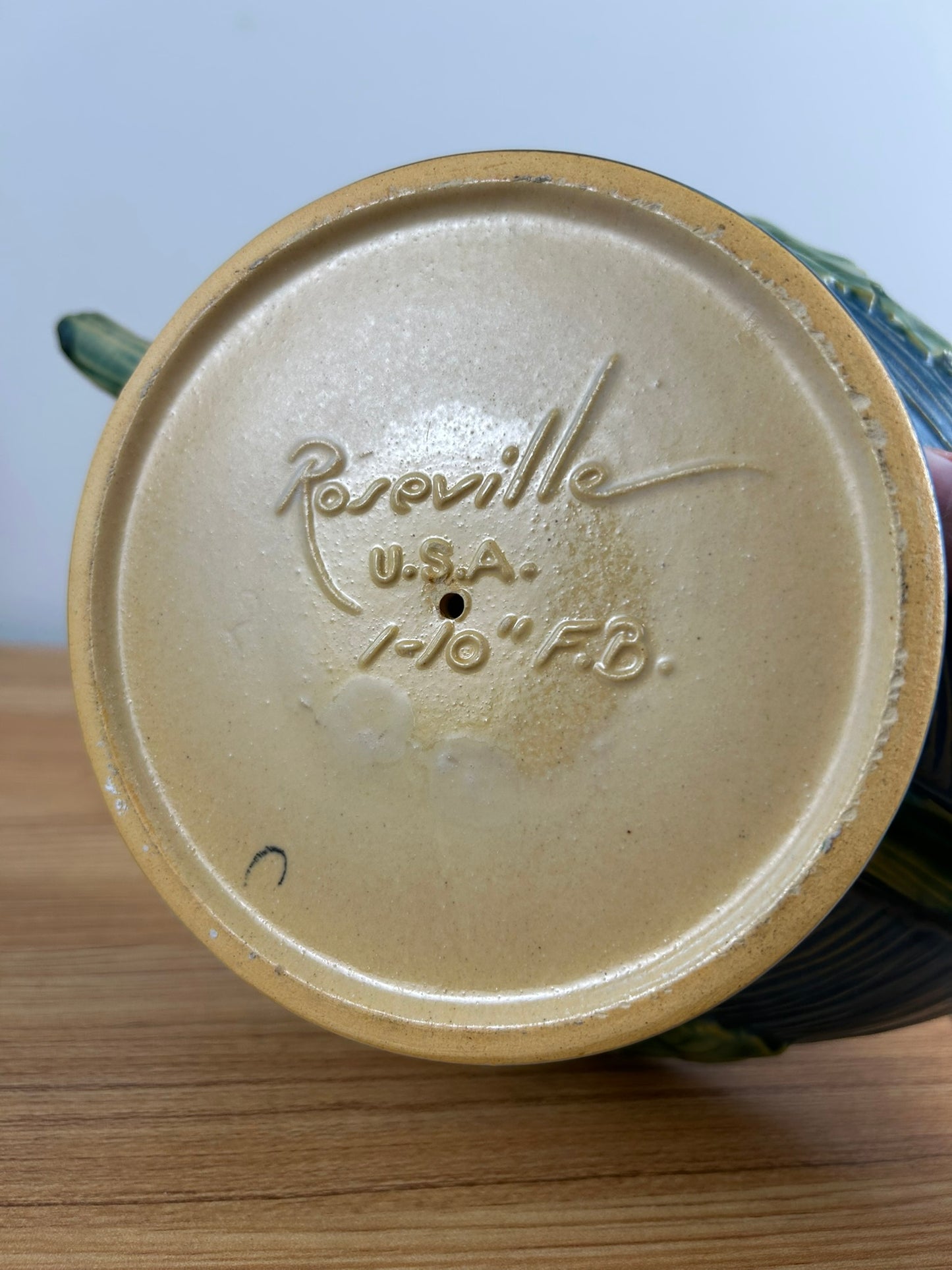 Roseville Bushberry Blue Mid Century 1941 Pottery Compote Bowl 1-10 FB