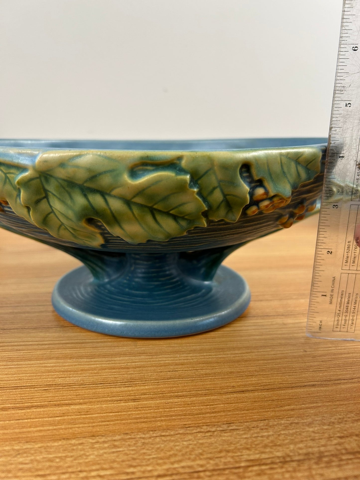 Roseville Bushberry Blue Mid Century 1941 Pottery Compote Bowl 1-10 FB
