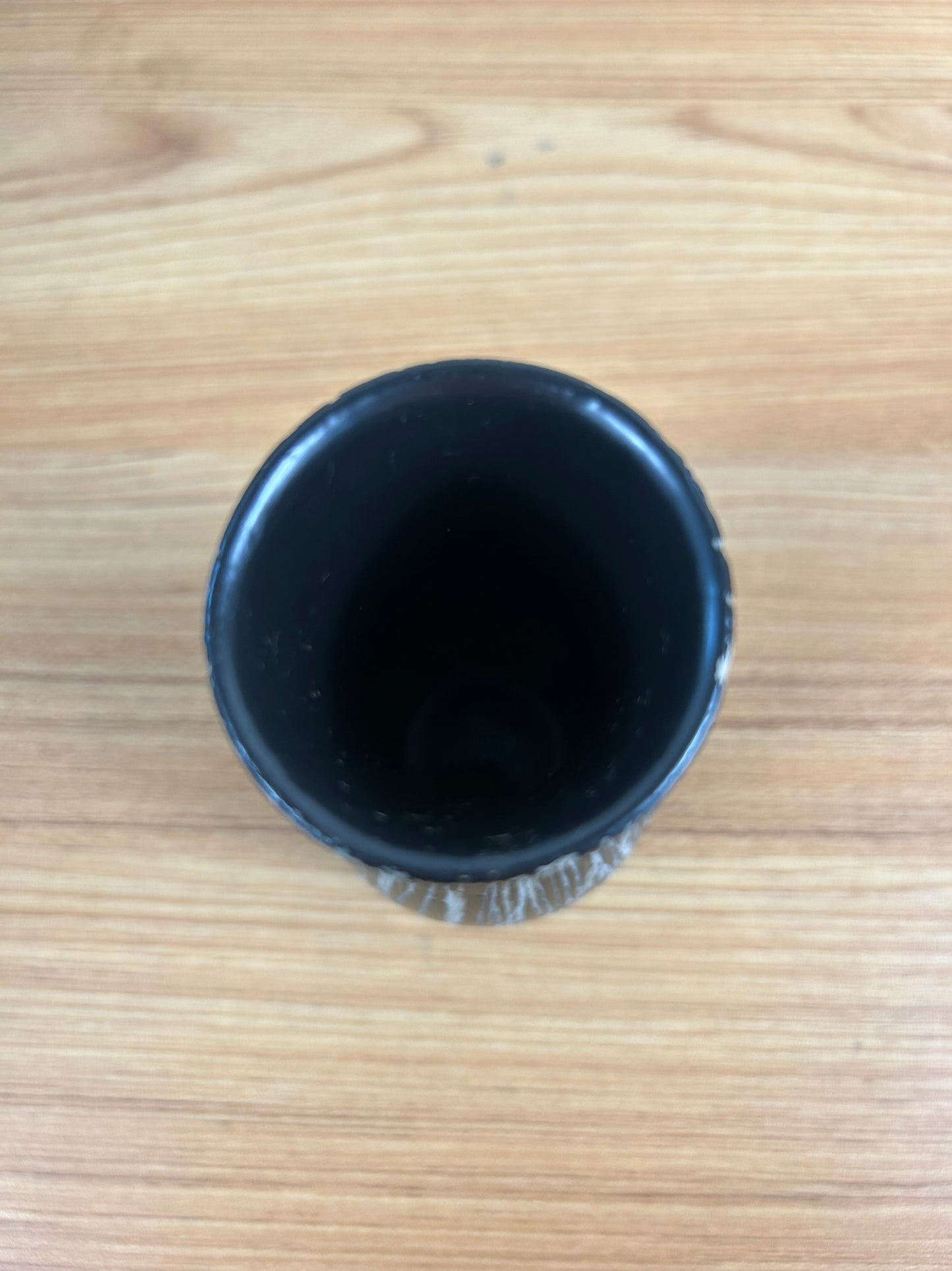 Pigeon Forge Art Pottery MCM Black Gray Textured Striped Bud Vase