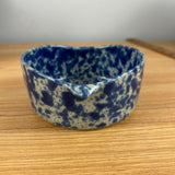 Bennington Pottery Vermont Mid Century Blue Sponge Glaze Handled Soup Bowl