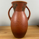 ROSEVILLE POTTERY 10 1/2" TERRA COTTA WINDSOR #554-10 HANDLED VASE Circa 1931