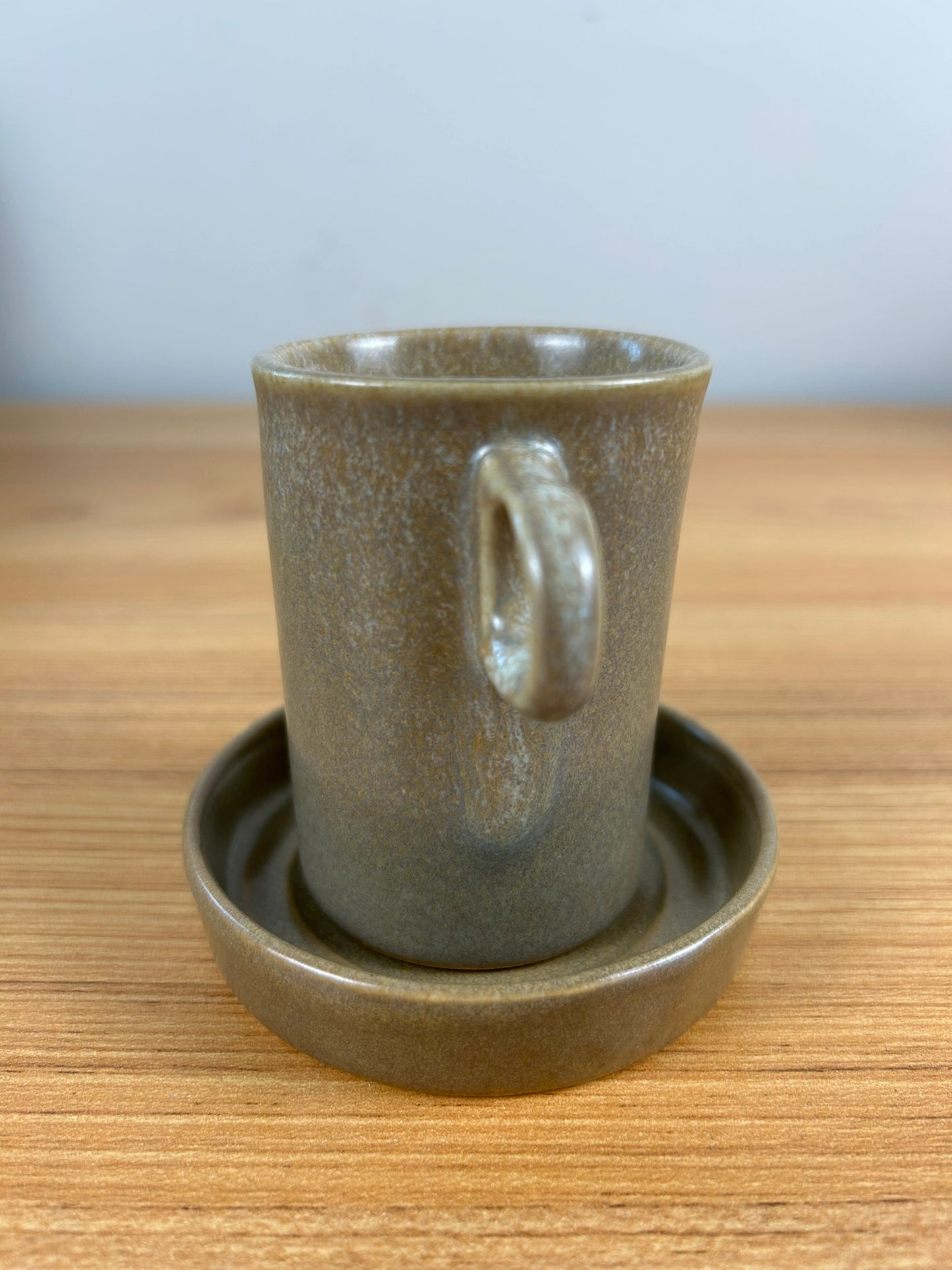 Bennington Pottery Vermont Art Pottery Brown Demitasse Cup And Saucer