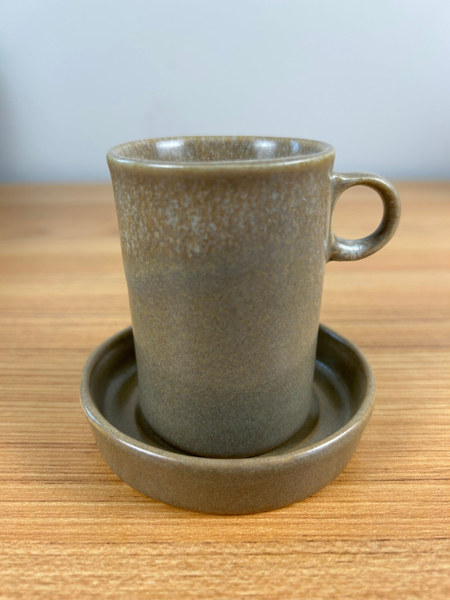 Bennington Pottery Vermont Art Pottery Brown Demitasse Cup And Saucer