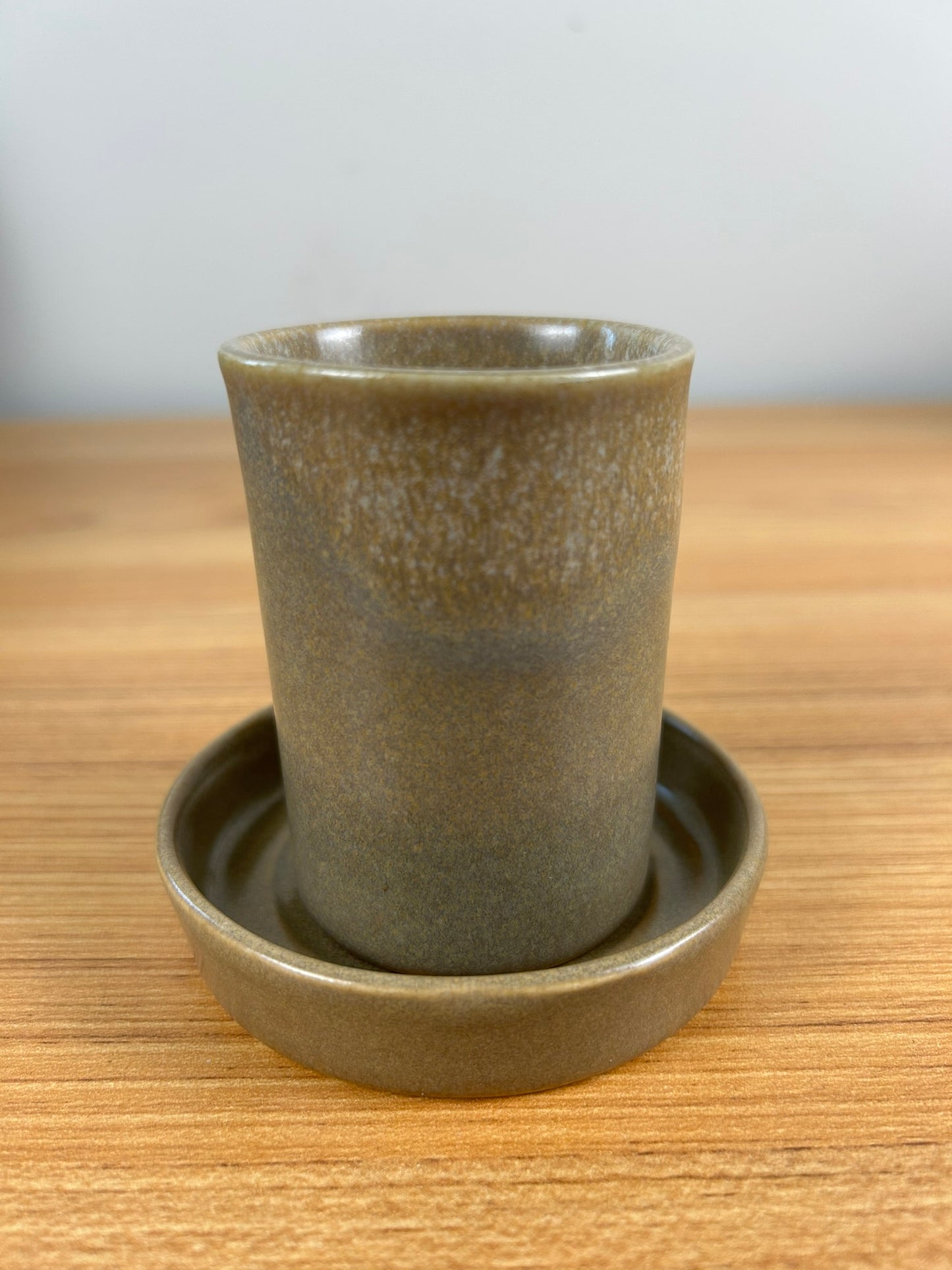 Bennington Pottery Vermont Art Pottery Brown Demitasse Cup And Saucer