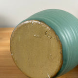 Zanesville Pottery 1920s Arts & Crafts Matte Green Ribbed #521 Vase 12" Tall