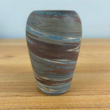 Niloak Art Pottery 1920s Brown Blue Mission Swirl Arts And Crafts Vase 4.5" Tall