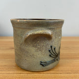 R H Diebbol Salt Glazed Stoneware Crock With Black Hummingbird Floral Motif