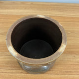 R H Diebbol Salt Glazed Stoneware Crock With Black Hummingbird Floral Motif