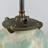 Phoenix Consolidated Glass 1930s Dogwood Pale Green on Custard Vase Lamp