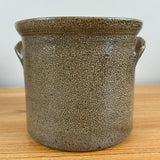 R H Diebbol Salt Glazed Stoneware Crock With Blue Jumping Rabbit Motif