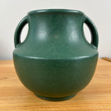 Zanesville Pottery 1920s Arts And Crafts Matte Green Double Handled Vase 827