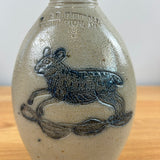 R & B Diebbol Salt Glazed Stoneware Crock Bottle With Blue Animal Motif