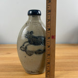 R & B Diebbol Salt Glazed Stoneware Crock Bottle With Blue Animal Motif