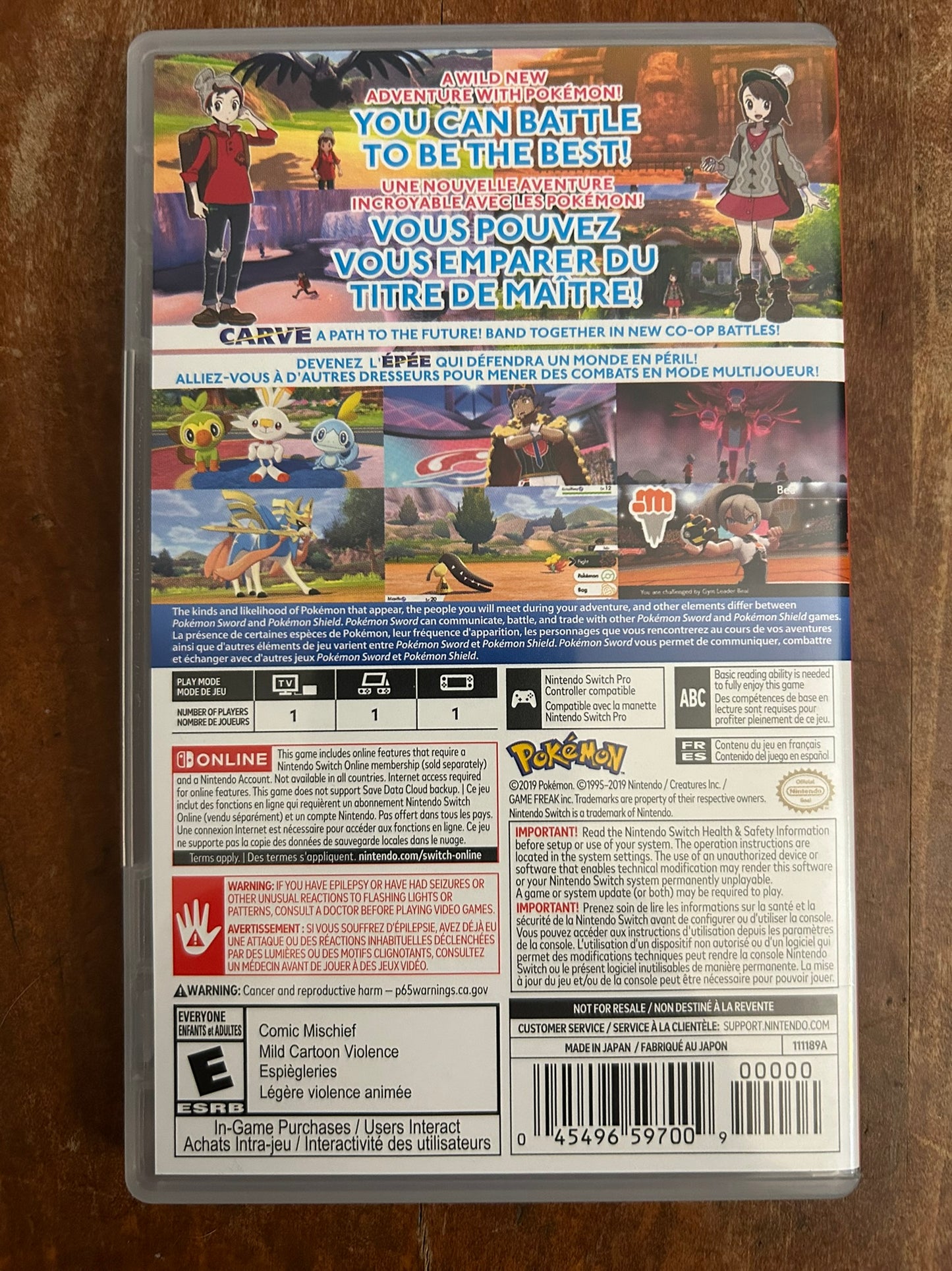 Pokémon Sword For Nintendo switch Tested Works Great CIB
