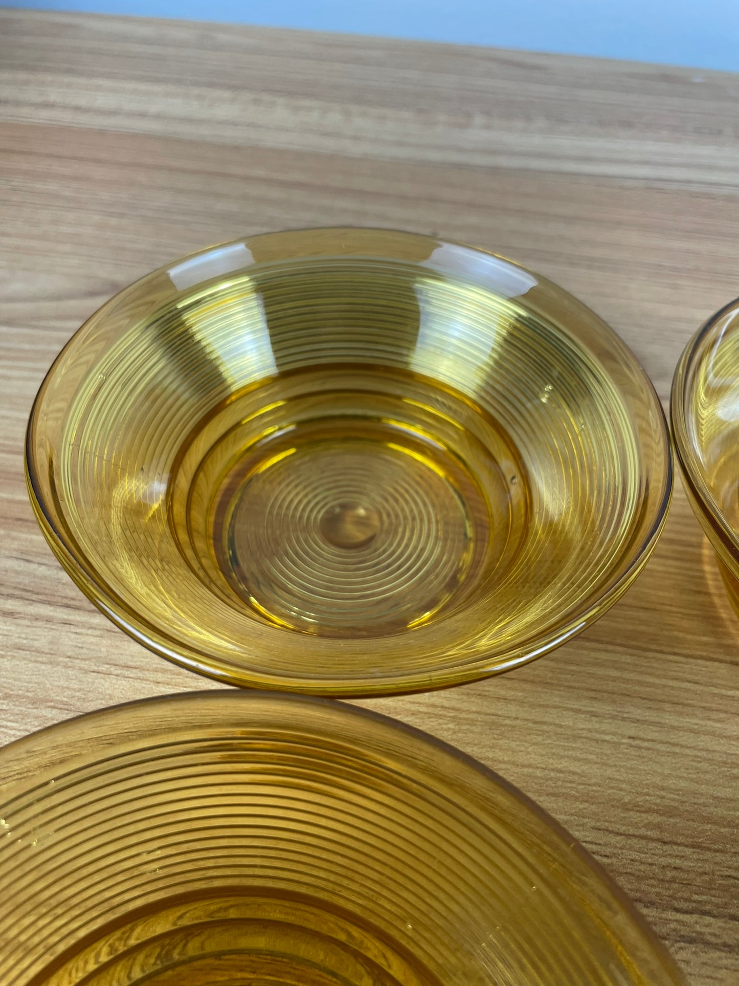 Vintage Indiana Glass Co. Old English Threading Set of 4 Bowls Depression Glass