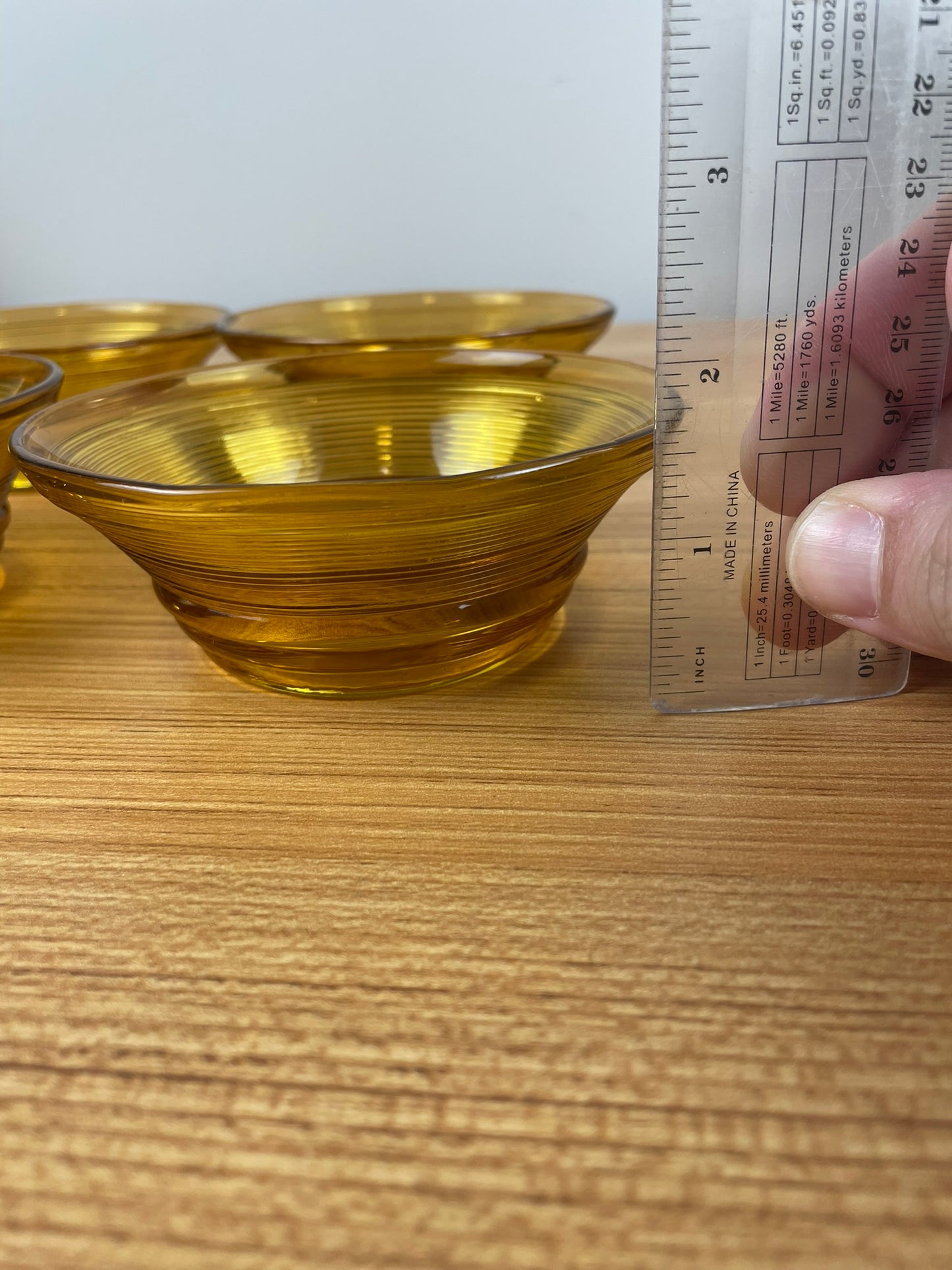 Vintage Indiana Glass Co. Old English Threading Set of 4 Bowls Depression Glass