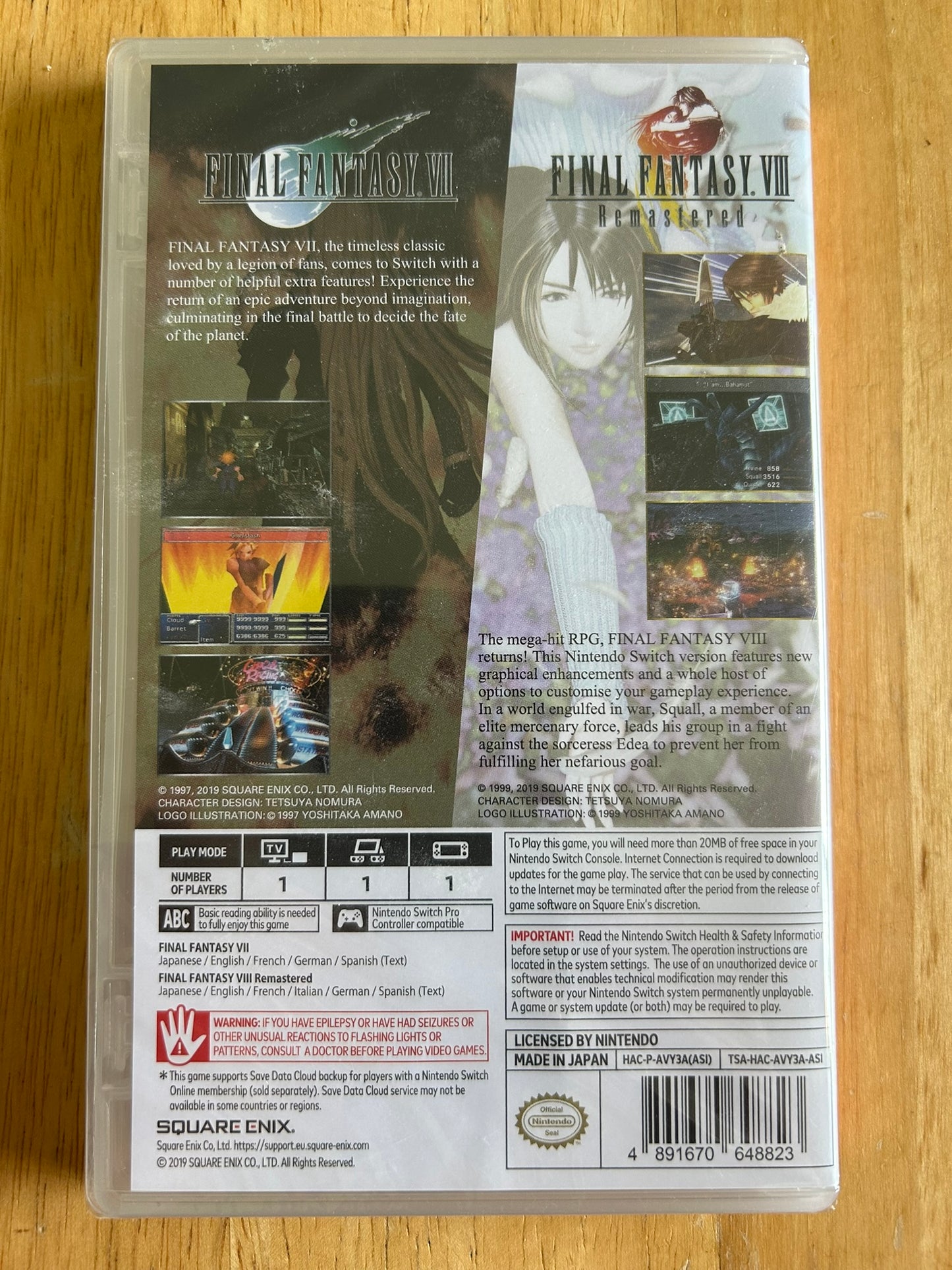 Final Fantasy VII VIII FF 7 8 Remastered Twin Pack Nintendo Switch Sealed