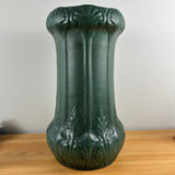 Weller Art Pottery 1910 Arts And Crafts Matte Green Floral Buds 22" Umbrella Stand