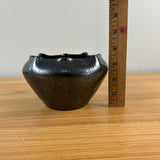 American Southern Art Pottery North Carolina Gunmetal Gray Pinched Rim Vase Bowl