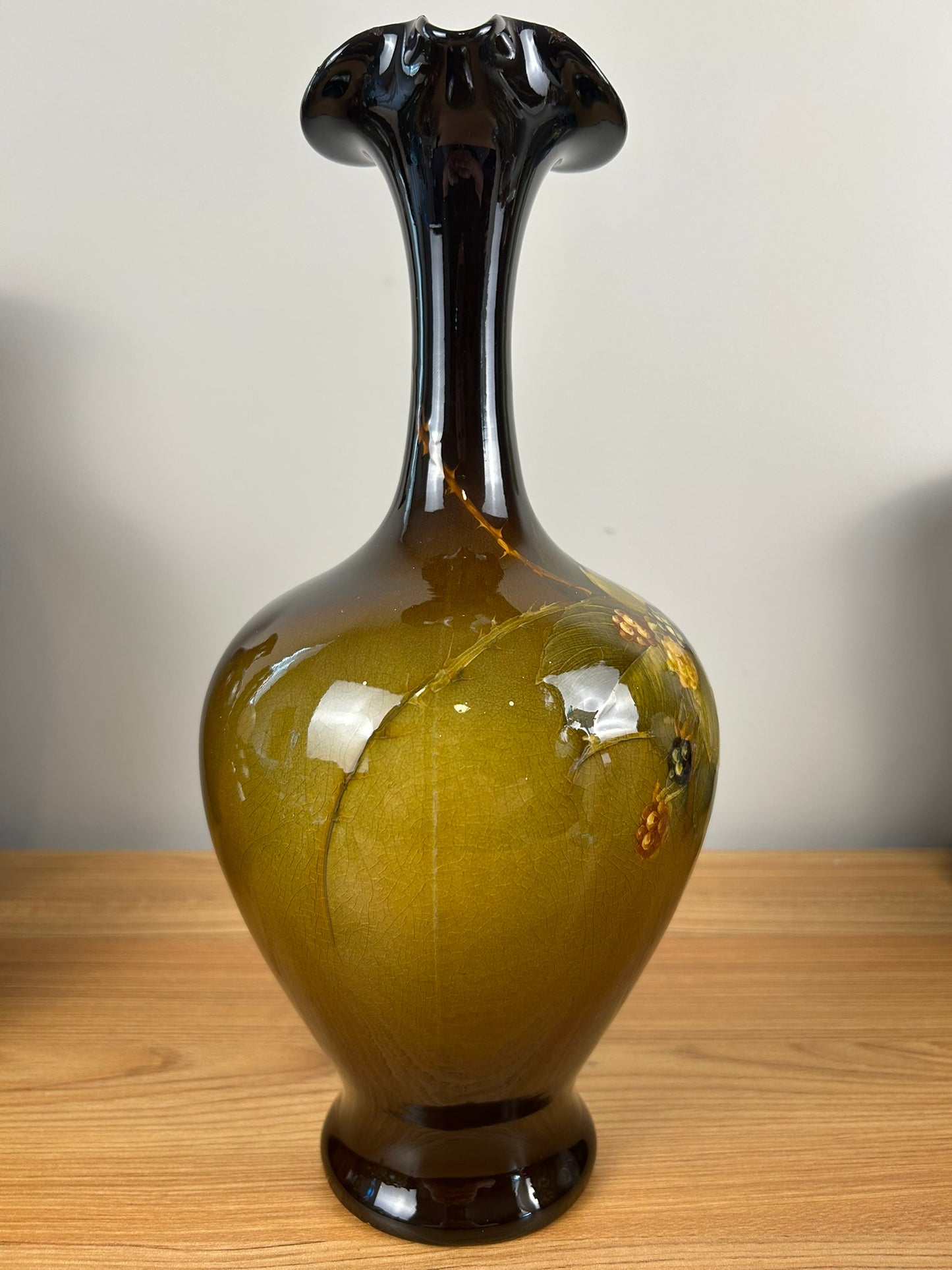 Weller Louwelsa 13" Tall Ewer #569 Blackberry By Eugene Roberts (1876-1931)