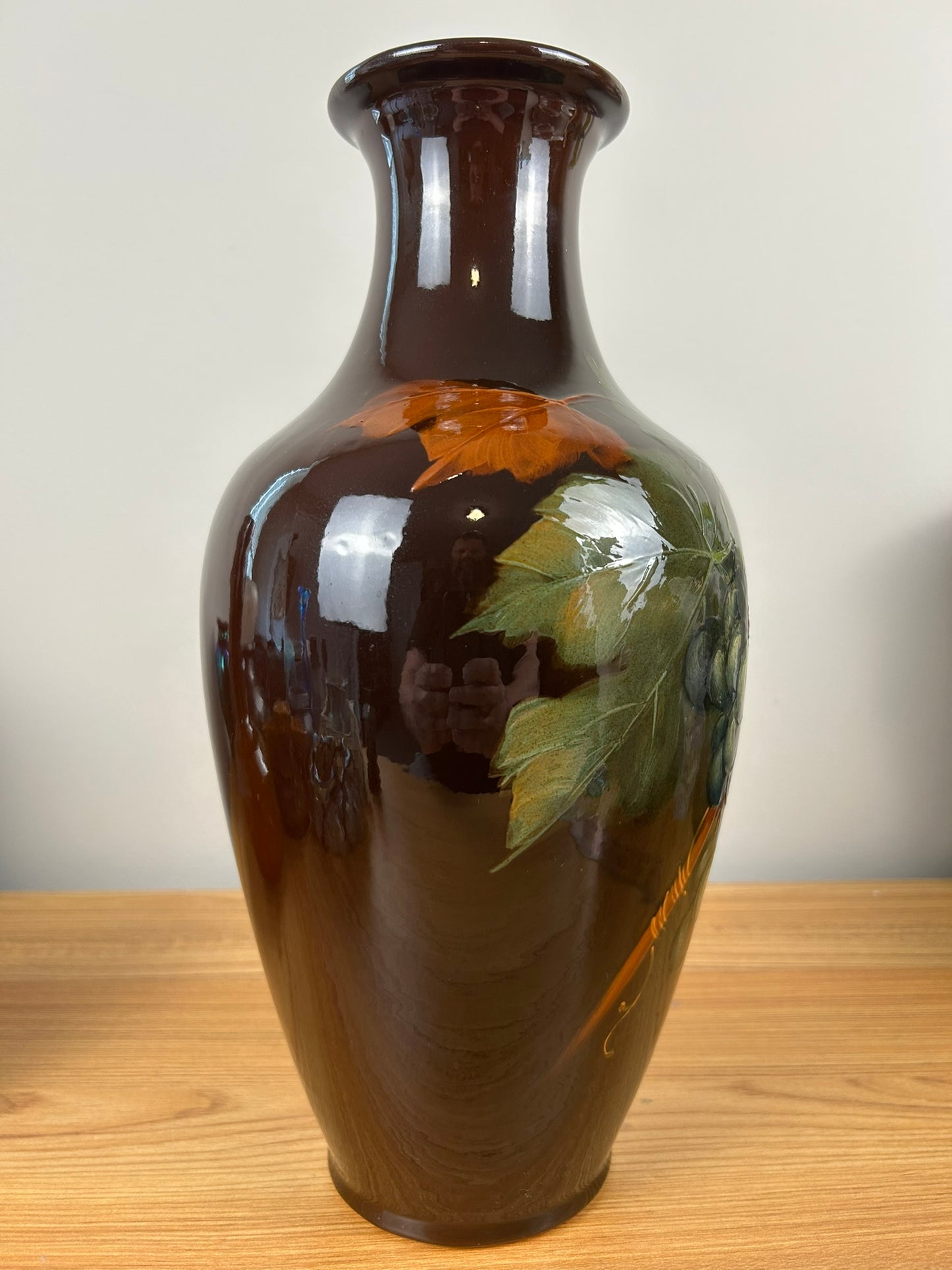 Weller Louwelsa 13" Standard Glaze Vase 266 Grapes Artist Frank Ferrell