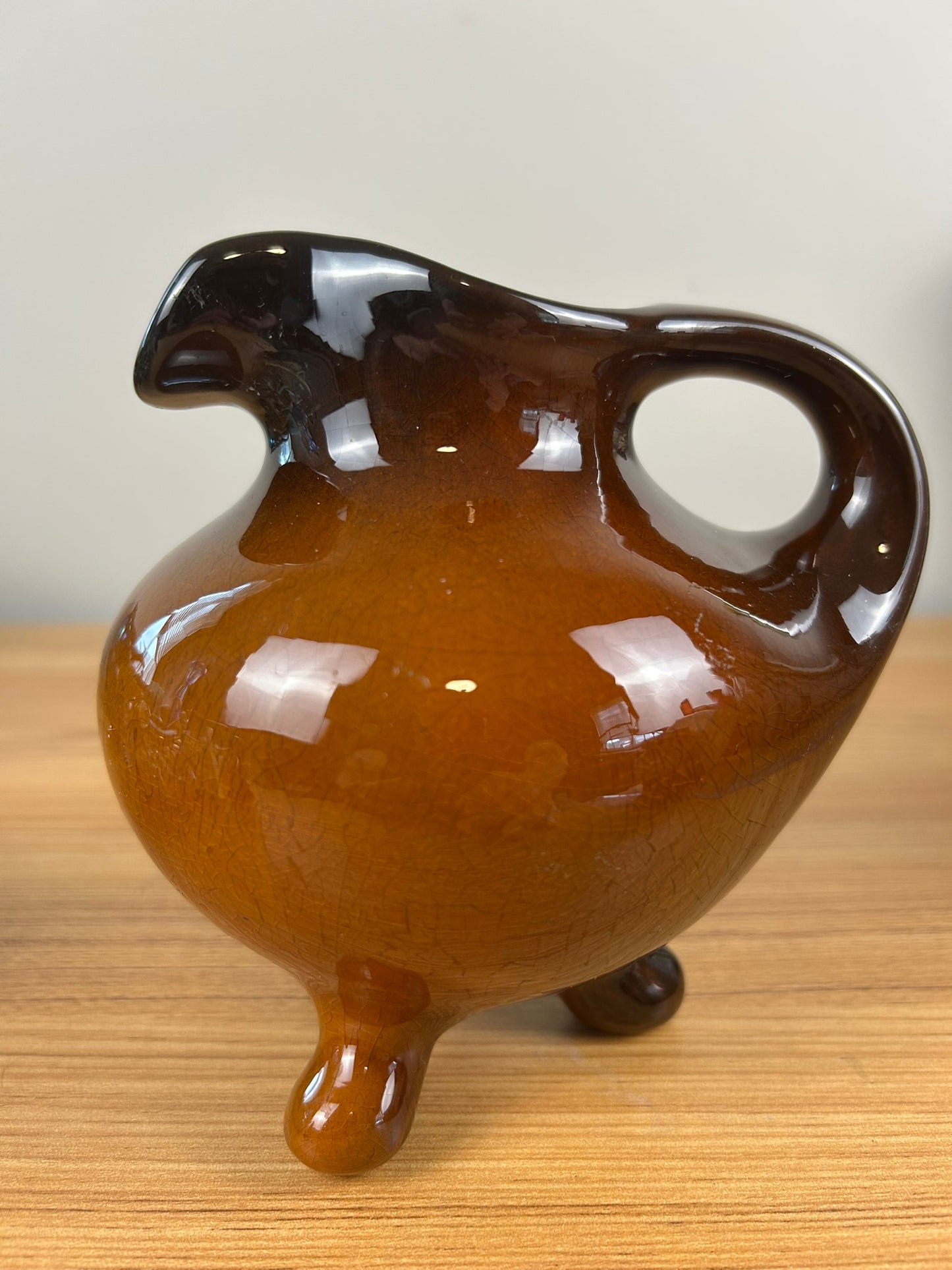 JB Owens Utopian Pitcher Tripod Vase Art Pottery 921 Floral Artwork