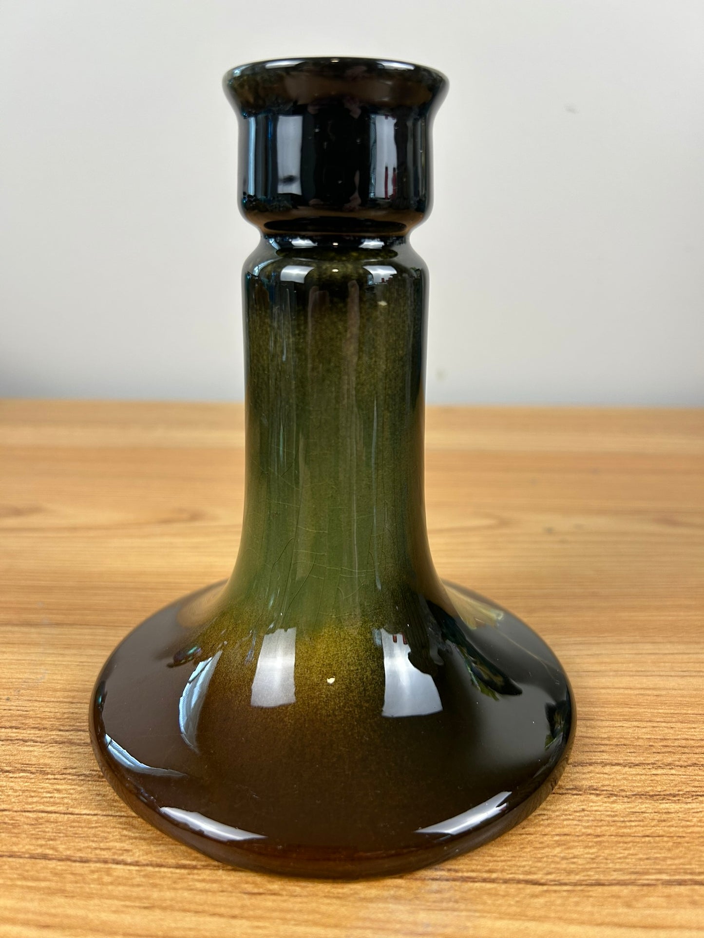 JB Owens Standard Glaze Wide Base Vase With Floral Decorations.