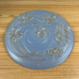 Phoenix Consolidated Art Deco Glass Platter, 2-side sculpted, blue, Jonquil, 14"