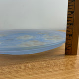 Phoenix Consolidated Art Deco Glass Platter, 2-side sculpted, blue, Jonquil, 14"
